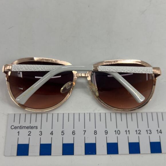 Tahari Sunglasses TH753 White Rose Gold Tortoise Frame Brown Gradient Lens - Picture 7 of 10